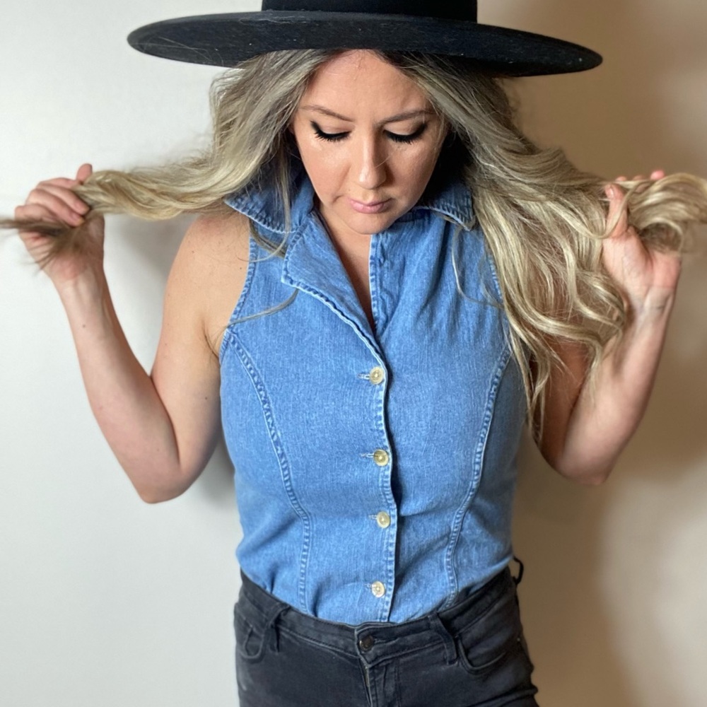 vintage denim button down